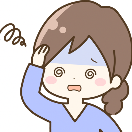 回転性のめまいに悩む女性のイラスト
